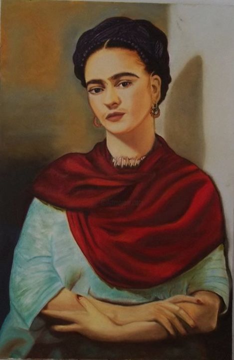 Painting titled "Frida Kahlo" by Júlia, Original Artwork