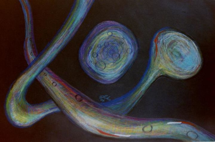 Painting titled "Channels" by Julia Silk, Original Artwork