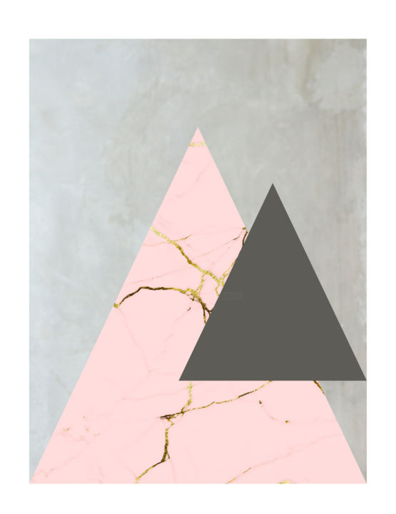 Artes digitais intitulada "Quadro Triângulo e…" por Júlia Ilustra, Obras de arte originais, Pintura digital