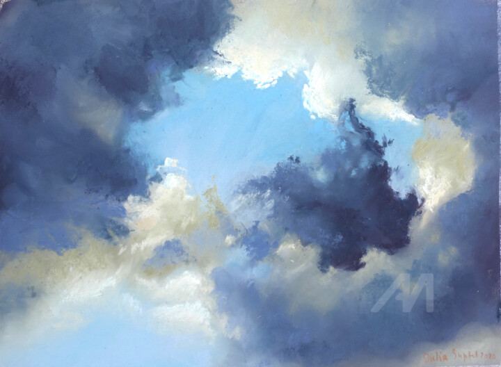 Zeichnungen mit dem Titel "Небеса" von Julia Suptel, Original-Kunstwerk, Pastell