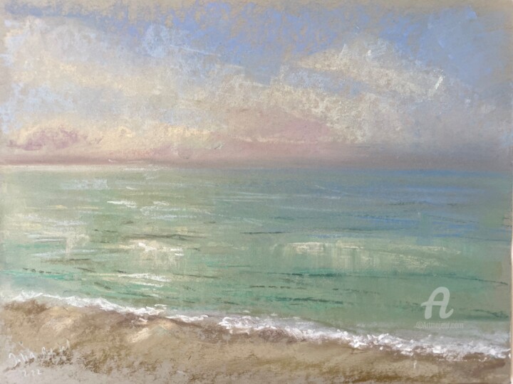 Desenho intitulada "A day at the seaside" por Julia Suptel, Obras de arte originais, Pastel