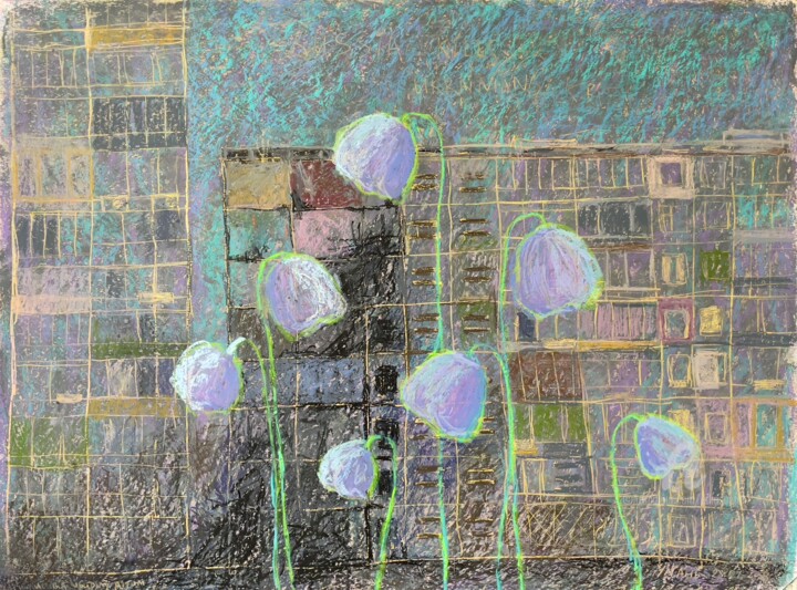 Schilderij getiteld "Flower bells. Child…" door Julia Suptel, Origineel Kunstwerk, Pastel