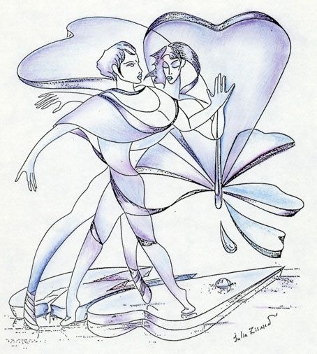 Gemini (21.05-21-06) - Drawing, 21x29 cm ©2007 by Julia Zisman -