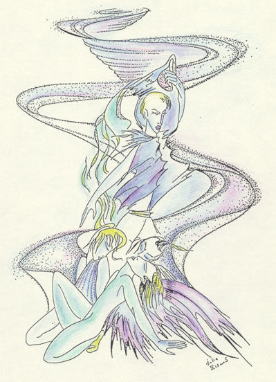 Aquarius (21.01-19.02) - Drawing, 21x29 cm ©2007 by Julia Zisman -