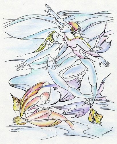 Pisces (20.02-20.03) - Drawing, 21x29 cm ©2007 by Julia Zisman -