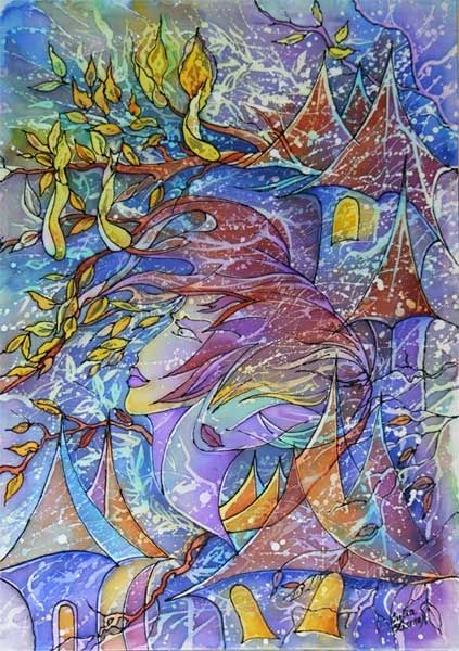 Over roofs - Artcraft, 50x70 cm ©2008 by Julia Zisman -