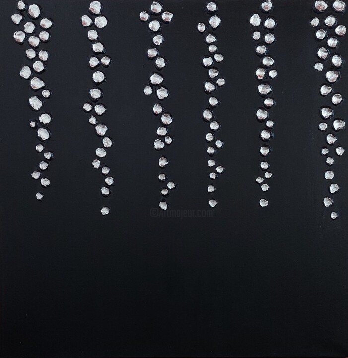 Pintura intitulada "Droplets" por Julie Bevan, Obras de arte originais, Acrílico Montado em Armação em madeira