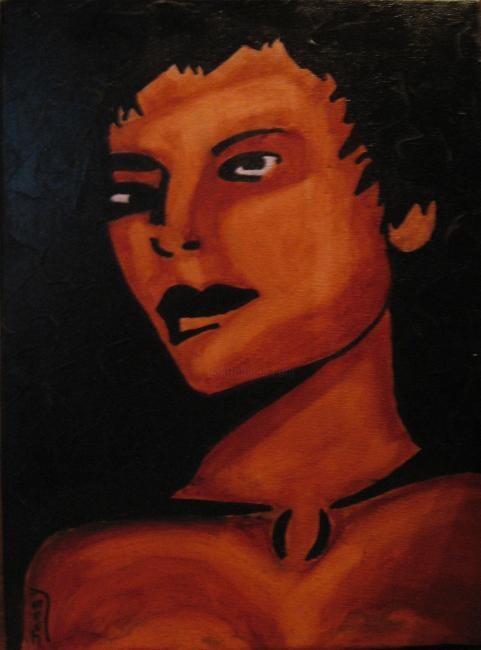 Painting titled "Femme indienne" by Julie Chatel, Original Artwork