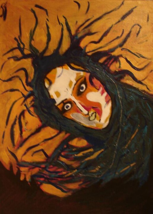 Painting titled "Le femme du lac" by Julie Chatel, Original Artwork