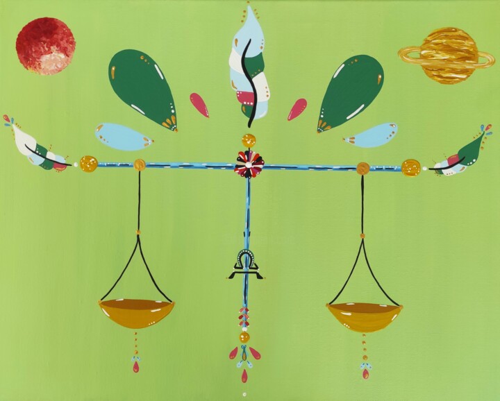 Peinture intitulée "Libra" par Julie Gosse, Œuvre d'art originale, Acrylique Monté sur Châssis en bois