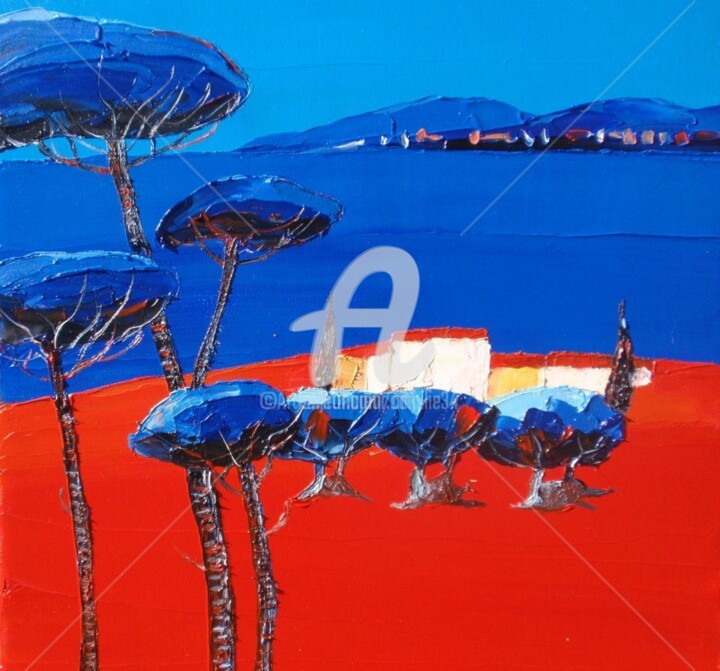 Malerei mit dem Titel "Mediterrannée" von Julie Pioch, Original-Kunstwerk, Öl
