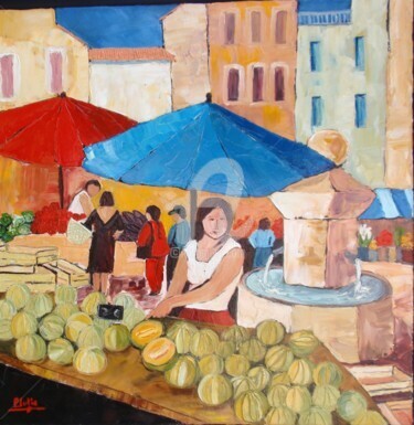 Ζωγραφική με τίτλο "Provence" από Julie Pioch, Αυθεντικά έργα τέχνης, Λάδι