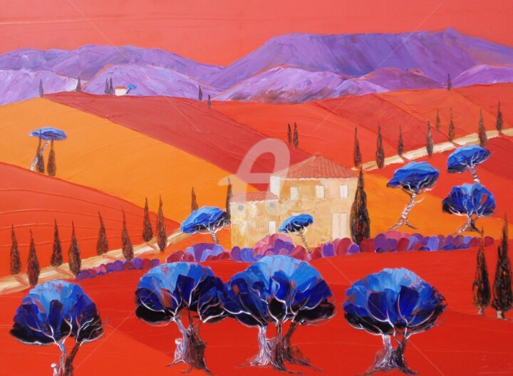 Painting titled "On dirait le sud" by Julie Pioch, Original Artwork, Oil