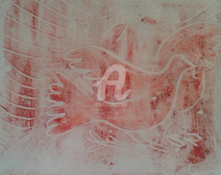 Painting titled "L'Anvol" by Julie Pioch, Original Artwork, Oil