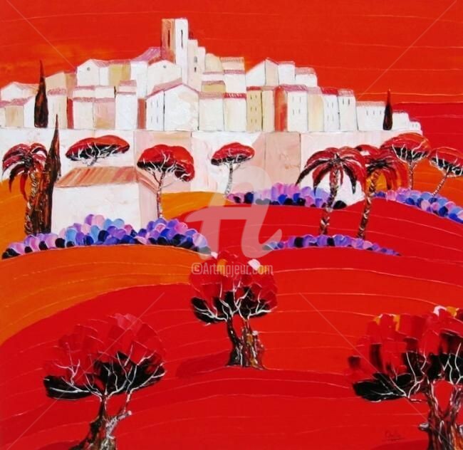 "Saint Paul de Vence" başlıklı Tablo Julie Pioch tarafından, Orijinal sanat, Petrol