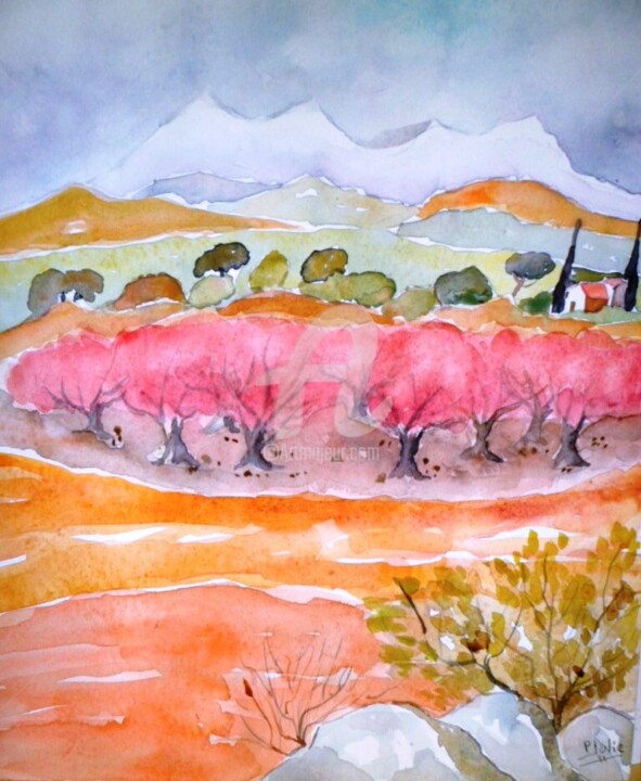 Peinture intitulée "" Avril en Provence…" par Julie Pioch, Œuvre d'art originale, Huile