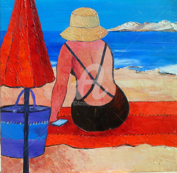 Malerei mit dem Titel "" Voila l'été  "" von Julie Pioch, Original-Kunstwerk, Öl
