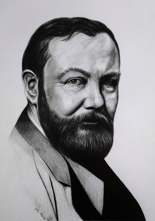 Drawing titled "Paul Héroult" by Julie Prima, Original Artwork, Graphite