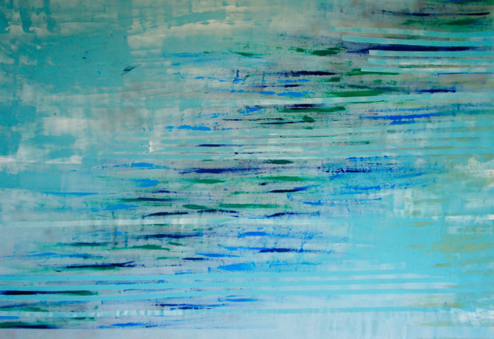 Painting titled "Mers" by Julie Saint Jean, Original Art, Acrylic Mounted on Wood Panel
