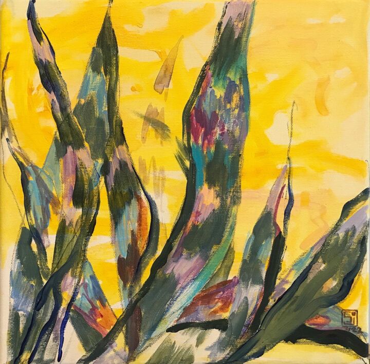 Painting titled "Lucy 2" by Julie Stepanova, Original Artwork, Acrylic Mounted on Wood Stretcher frame