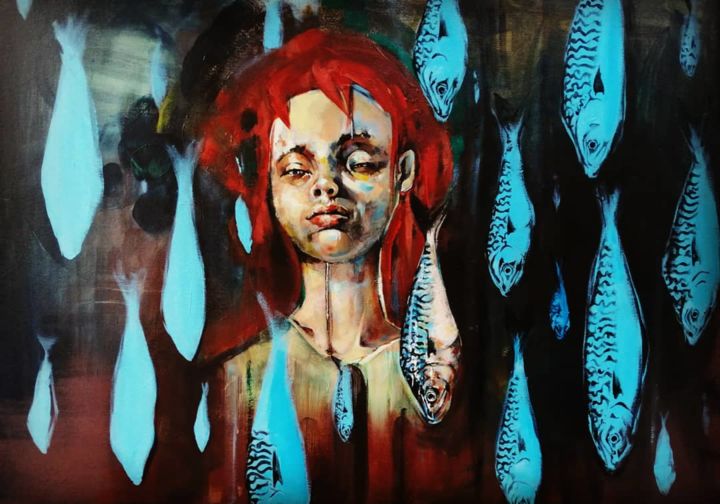 Peinture intitulée "Les petits poissons" par Julie Fauvel, Œuvre d'art originale, Acrylique