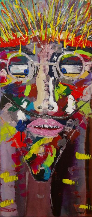 Painting titled "Funky" by Julie Gélinas (Junas), Original Artwork, Acrylic