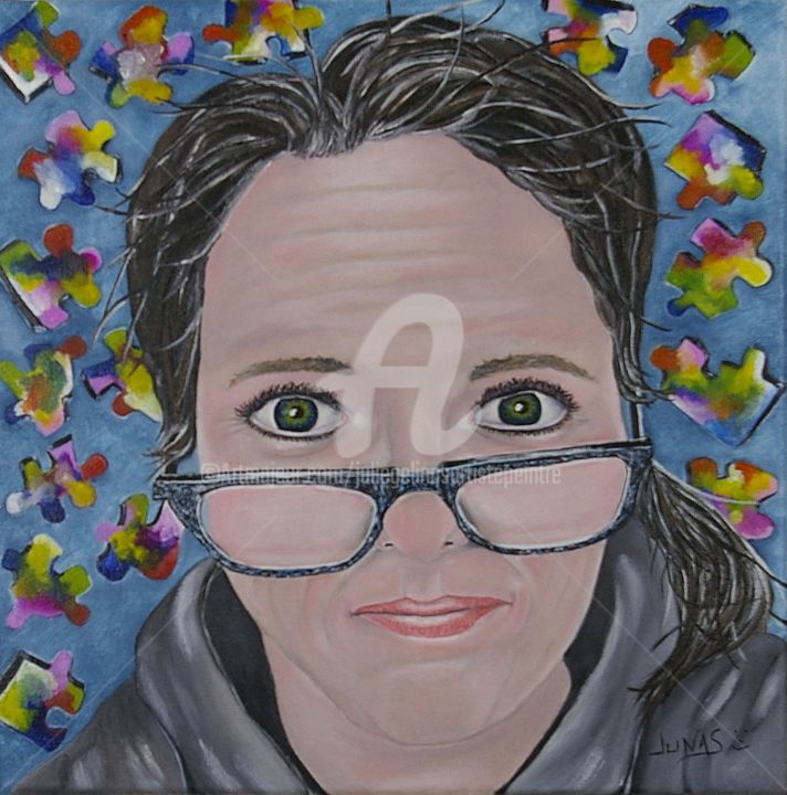Peinture intitulée "Mon casse tête (aut…" par Julie Gélinas (Junas), Œuvre d'art originale, Huile