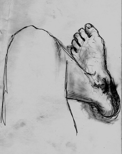 Dessin intitulée "pied" par Julie Harnois, Œuvre d'art originale
