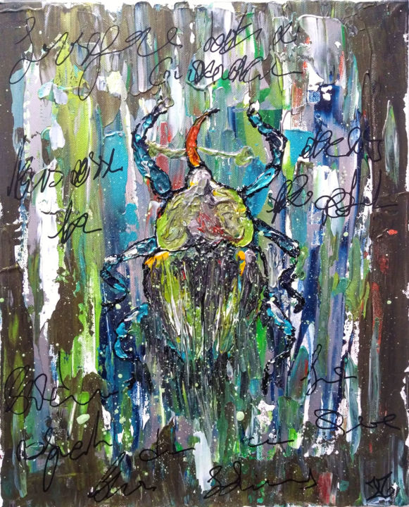 Painting titled "forêt" by Julie Maryline, Original Art, Acrylic