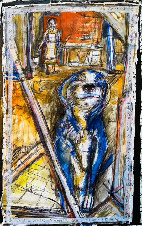 Peinture intitulée "L'attente" par Julien Adans (JuAD), Œuvre d'art originale, Aquarelle