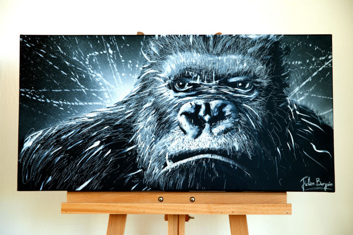 Malerei mit dem Titel "King Kong" von Julien Burgain, Original-Kunstwerk, Acryl