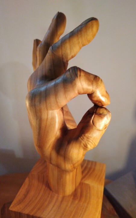Скульптура под названием "Le nombre de la bête" - Julien Mermet, Подлинное произведение искусства, Дерево