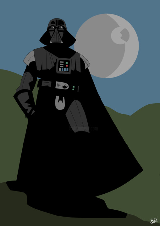 Arte digital titulada "Darth Vader 4" por Julien Rouleau, Obra de arte original, Pintura Digital