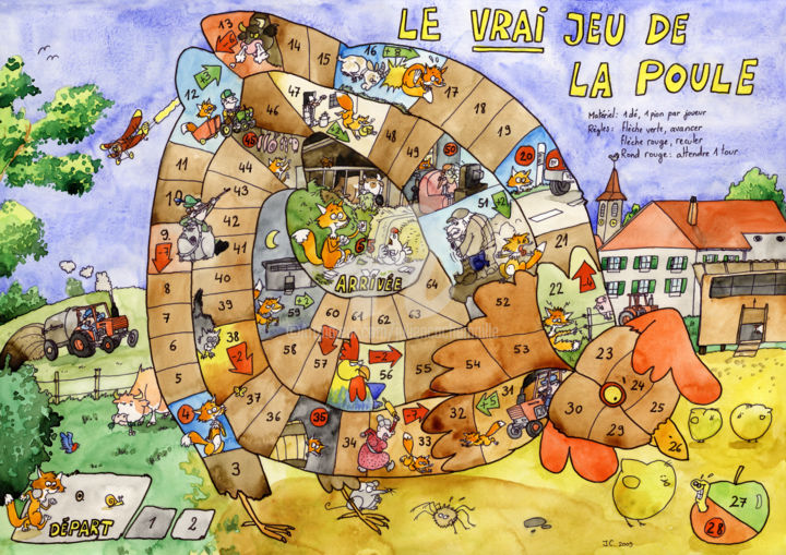 「Le vrai jeu de la p…」というタイトルの絵画 Julien Cachemailleによって, オリジナルのアートワーク, インク