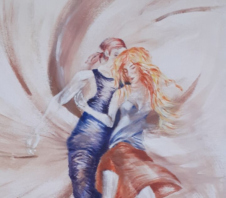 Peinture intitulée "Danse" par Julien Grenat, Œuvre d'art originale, Huile