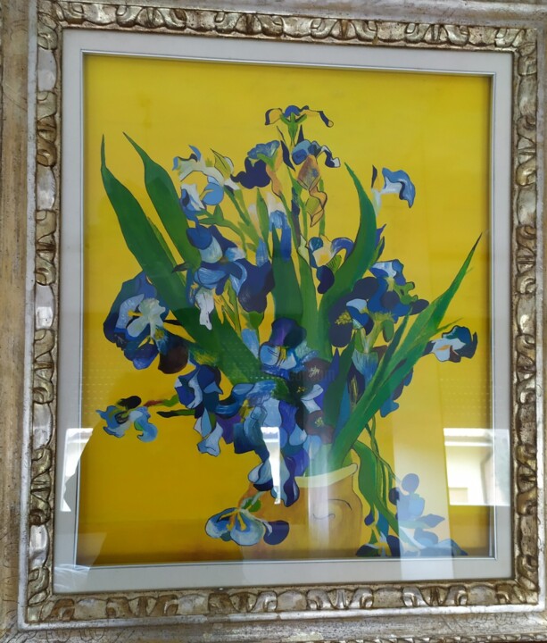 Peinture intitulée "copia gli Iris di V…" par Julienne Julie, Œuvre d'art originale, Acrylique Monté sur Châssis en bois
