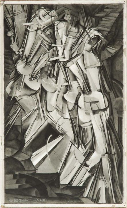 Druckgrafik mit dem Titel "Marcel Duchamp NU D…" von Julie Roux, Original-Kunstwerk, Lithographie