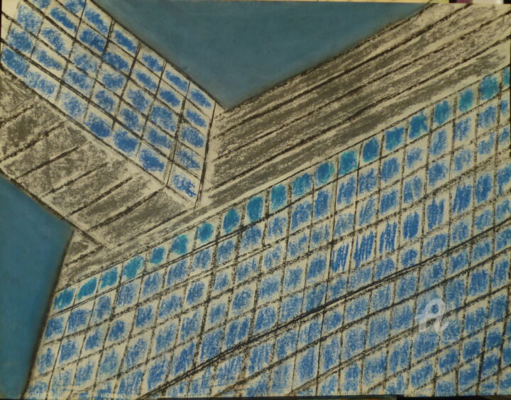 Tekening getiteld "Paris La Défense" door Juliette Jouanny, Origineel Kunstwerk, Houtskool