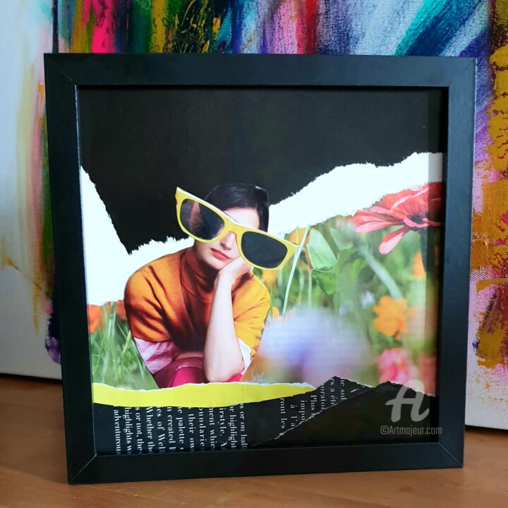 Collages titled "Reverie" by Julie Verhague, Original Artwork, Collages Mounted on Cardboard