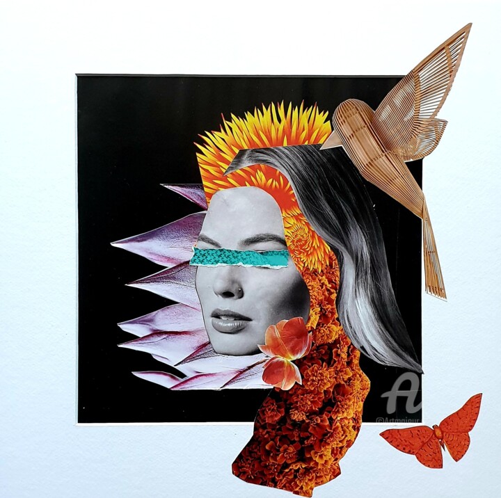 Collages intitulée "Je ne suis pas blon…" par Julie Verhague, Œuvre d'art originale, Collages