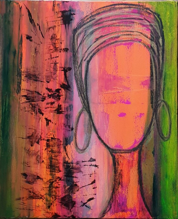 Peinture intitulée "Soeur" par Julie Verhague, Œuvre d'art originale, Acrylique Monté sur Châssis en bois