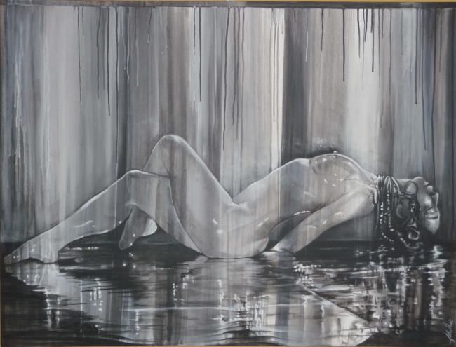 Peinture intitulée "Narcisse" par Julie Wallois, Œuvre d'art originale, Huile
