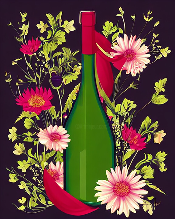 「Black and rose」というタイトルのデジタルアーツ Julija Tothによって, オリジナルのアートワーク, デジタル絵画