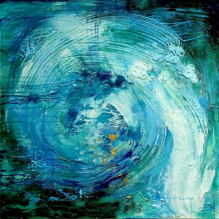 Peinture intitulée "Aqua reflexum spiral" par Julijana Voloder, Œuvre d'art originale, Acrylique