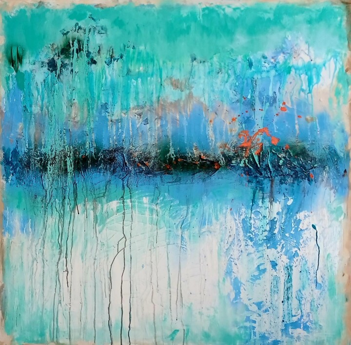 Картина под названием "Aqua reflexum sea" - Julijana Voloder, Подлинное произведение искусства, Акрил