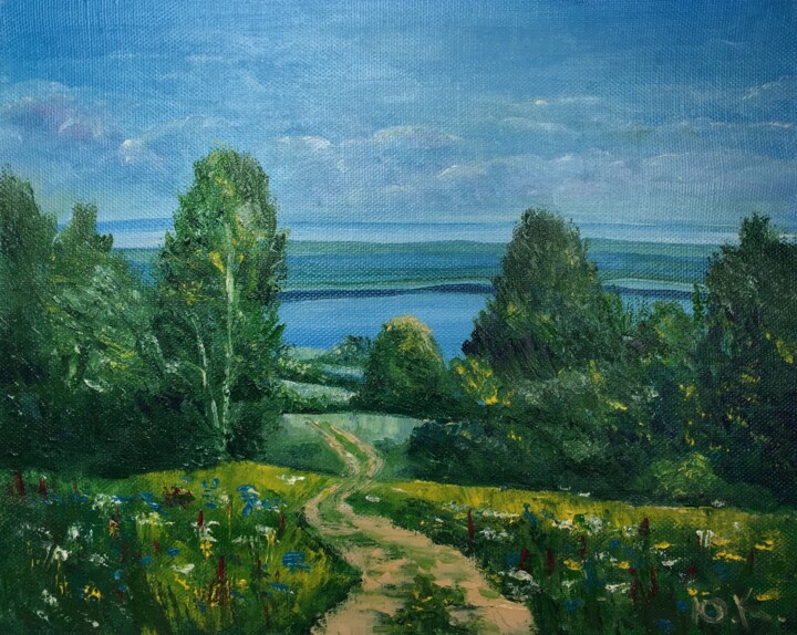Painting titled "After the rain" by Iuliia Klimenkova, Original Artwork, Oil