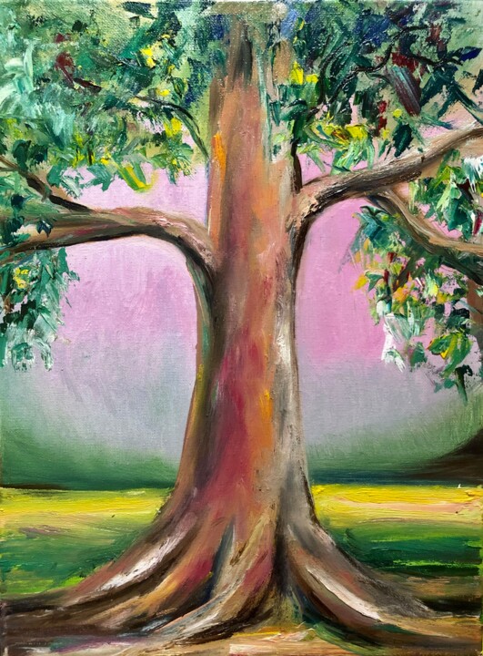 Painting titled "Family tree" by Iuliia Klimenkova, Original Artwork, Acrylic