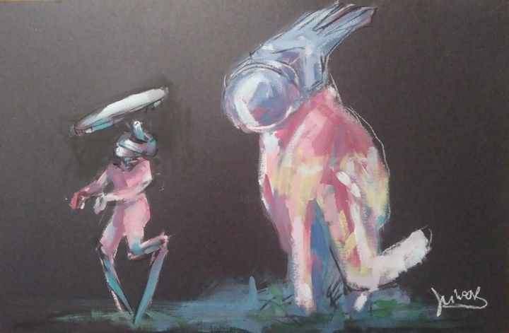 Pintura titulada ""HUNTERS"" por Julio Batista, Obra de arte original, Acrílico