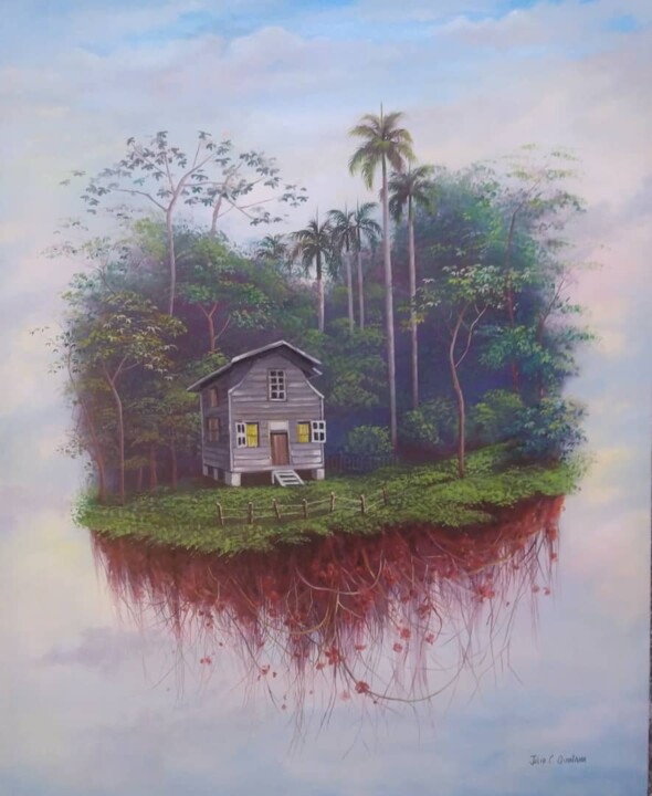 Peinture intitulée "Rincón Cubano en la…" par Julio Cesar Quintana Borroto, Œuvre d'art originale, Huile