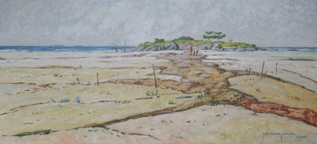 Pintura intitulada "Maré Baixa" por Julio Cesar, Obras de arte originais,